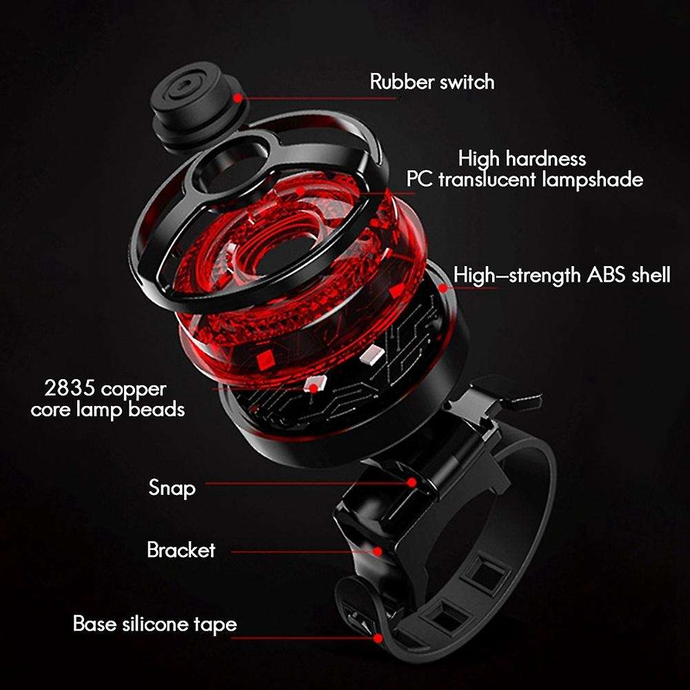 Bicycle Taillight High Capacity Bicycle Tail Lamp Warning Light Bike Rear Light Bright Helmet Light