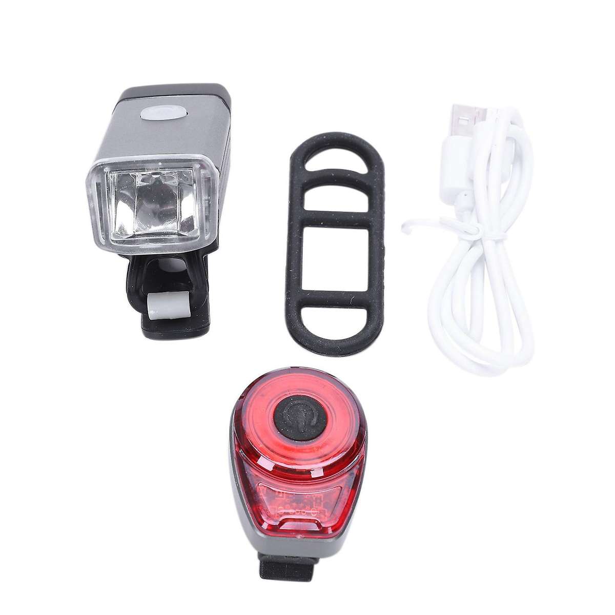 Bike Led Headlight+Safety Warning Lamp for Cycling Flashlight Usb Rechargeable Headlight Lamp Access