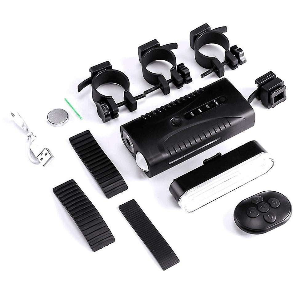 Bike Intelligent Colorful LED Tail Lamp Trumpet Headlight Bike Flashlights Night Riding USB Charging