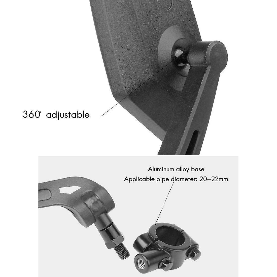 Bike Rear View Mirror Handlebar Reflector Adjustable Angles Mirror Electric Scooter Clear Back Sight