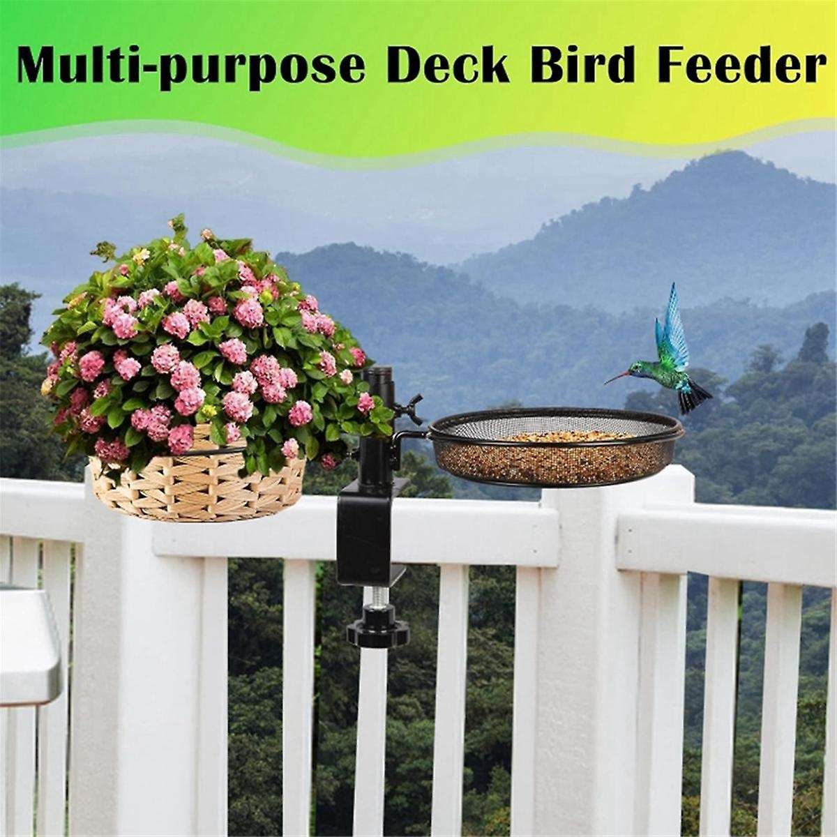 Bird Feeder - 2-In-1 Bird Bath and Feeder with Balcony Bracket for Outdoor Garden, Lawn, Balcony, an