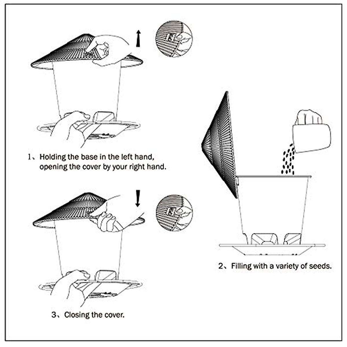 Bird Feeders Outdoors Hanging Squirrel Proof Easy Clean and Fill Adjustable Feeder Multiple Hole Dis