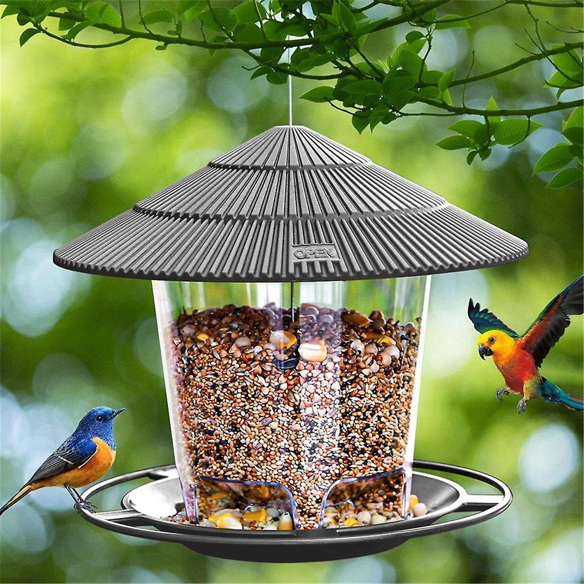 Bird Feeders Outdoors Hanging Squirrel Proof Easy Clean and Fill Adjustable Feeder Multiple Hole Dis