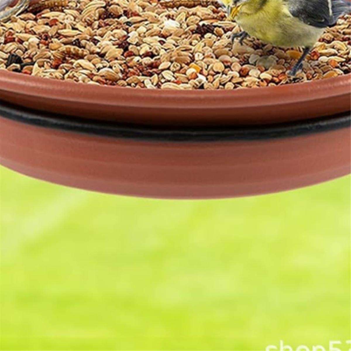 Bird Feeder Squirrel Bird Feeder Hanging Bird Feeder Bird Pond Bird Feeder Tray Fixed Bird Tray(2PCS