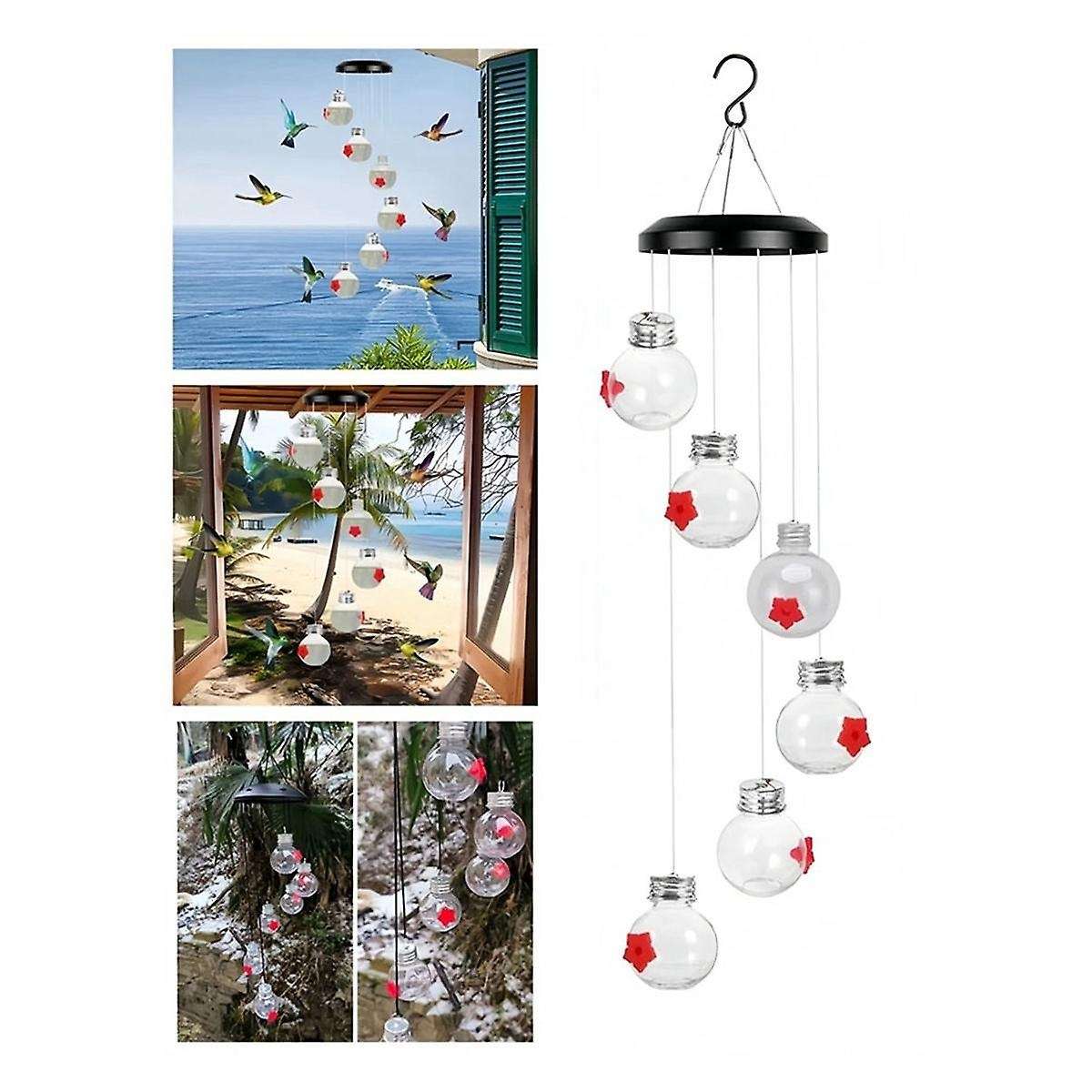 Bird Feeders Bird Feeder with Wind Chimes Leak-Proof Bird Feeder Garden Decor Feeding Tool Bird Feed