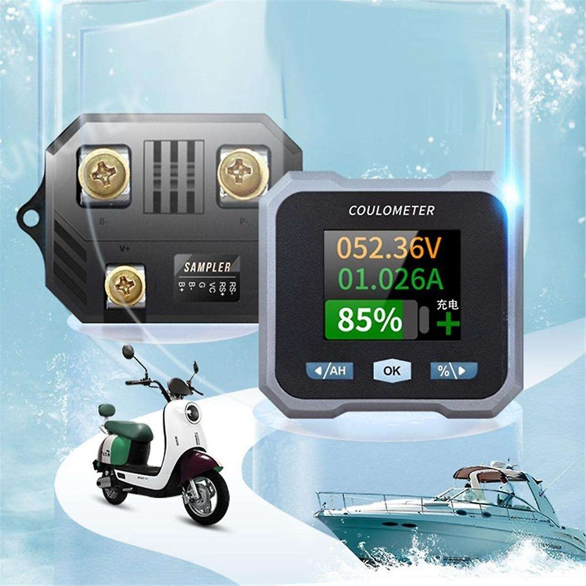 BL110F Coulometer Battery Meter DC10-100V 0-100A Waterproof Battery Meter and Voltmeter for Electric