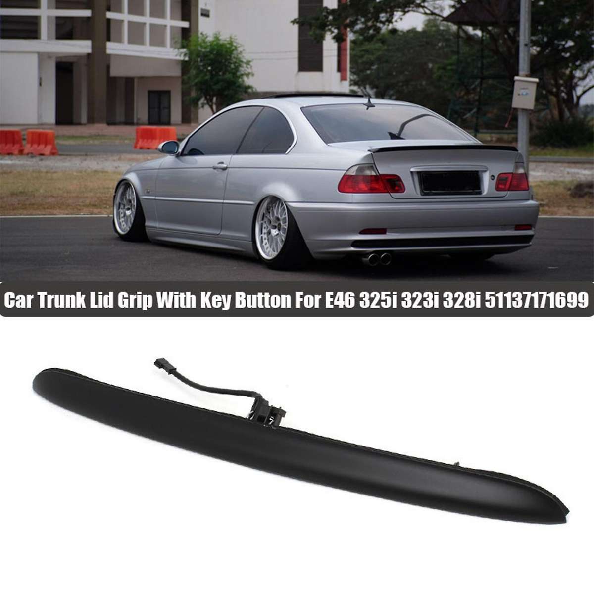 Black Car Trunk Lid Grip with Key Button for E46 325i 323i 328i 51137171699