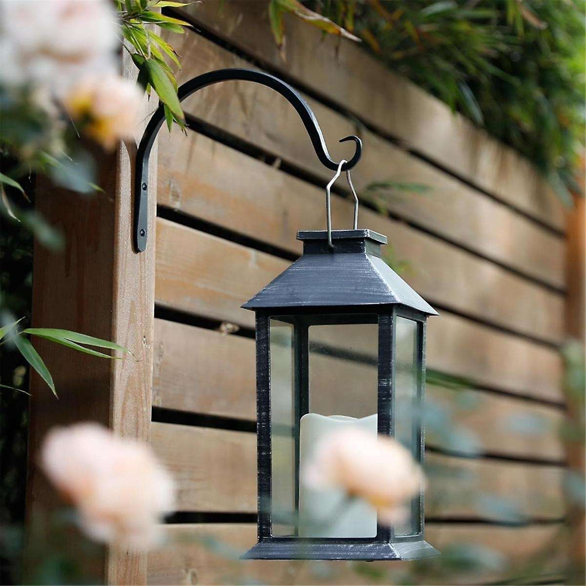 Black Curved Plant Hanging Hooks for Bird Feeders, Flower Baskets, Indoor & Outdoor Use