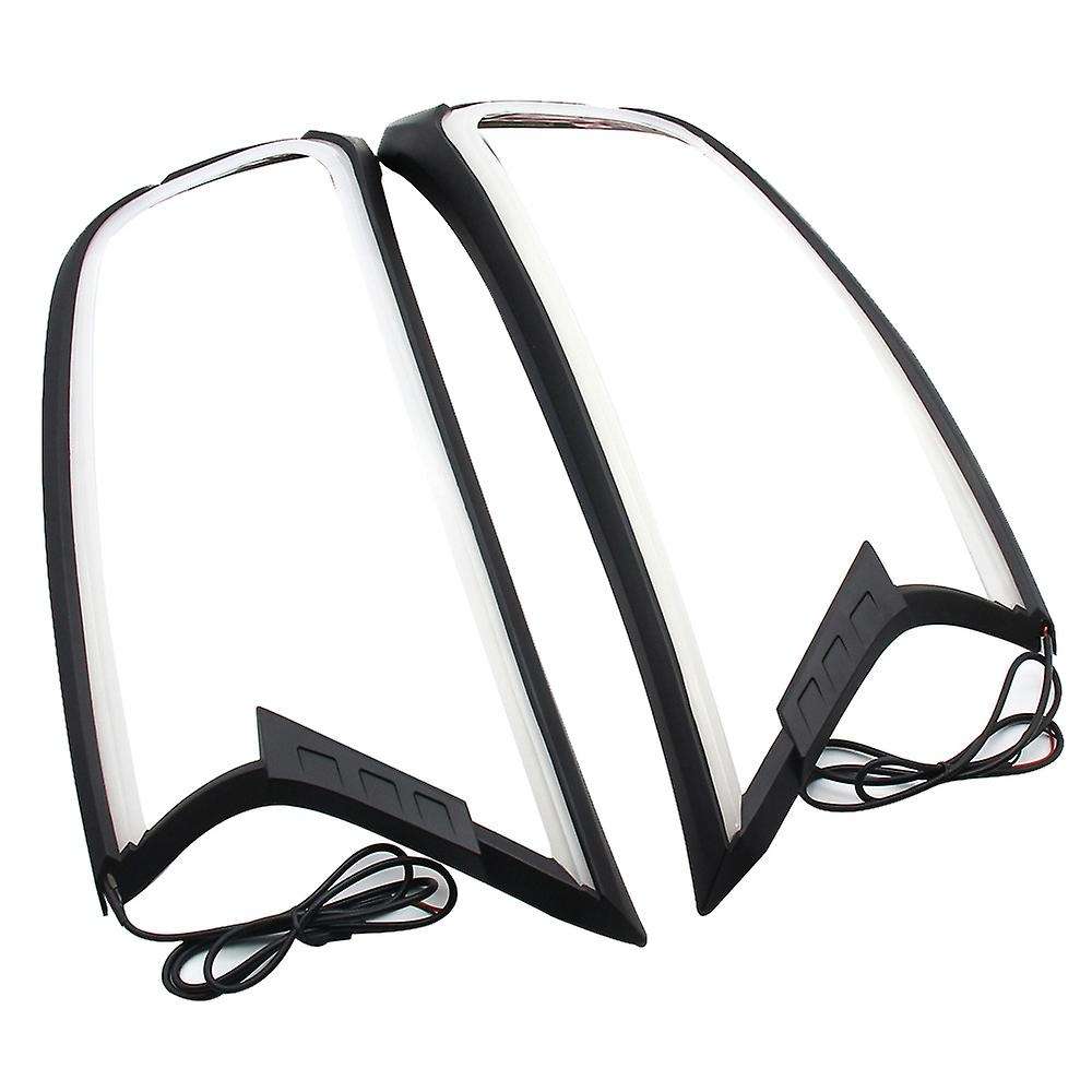 Black DRL HeadLight LED Cover Trim Lamp Hood Daytime Running Light for Everest Endeavour 2015-2019