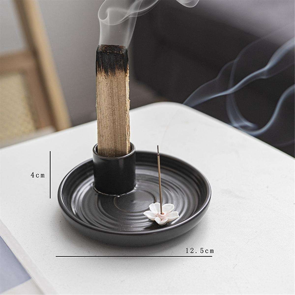 Black Icense Holder,Ceramic Incense Holder,Scent Wood Stand, Simple,Modern Terracotta Incense Burne