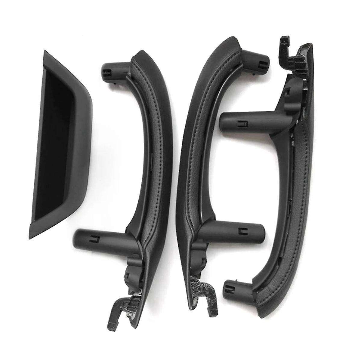 Black Left Hand Drive Car Inner Door Handle with PU Leather Door Handle Assembly for X3 X4 F25 F26 2