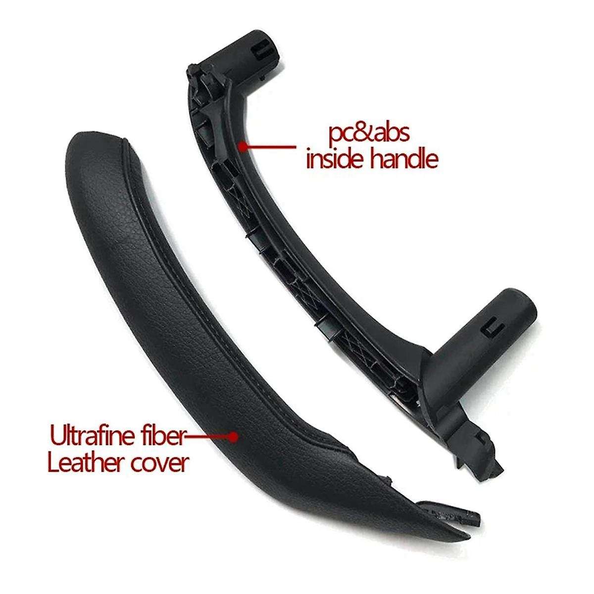 Black Left Hand Drive Car Inner Door Handle with PU Leather Door Handle Assembly for X3 X4 F25 F26 2