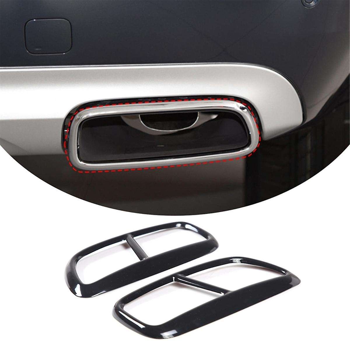 Black Stainless Steel Pipe Throat Exhaust Outputs Tail Frame Trim Cover for XC90 Exterior Accessori