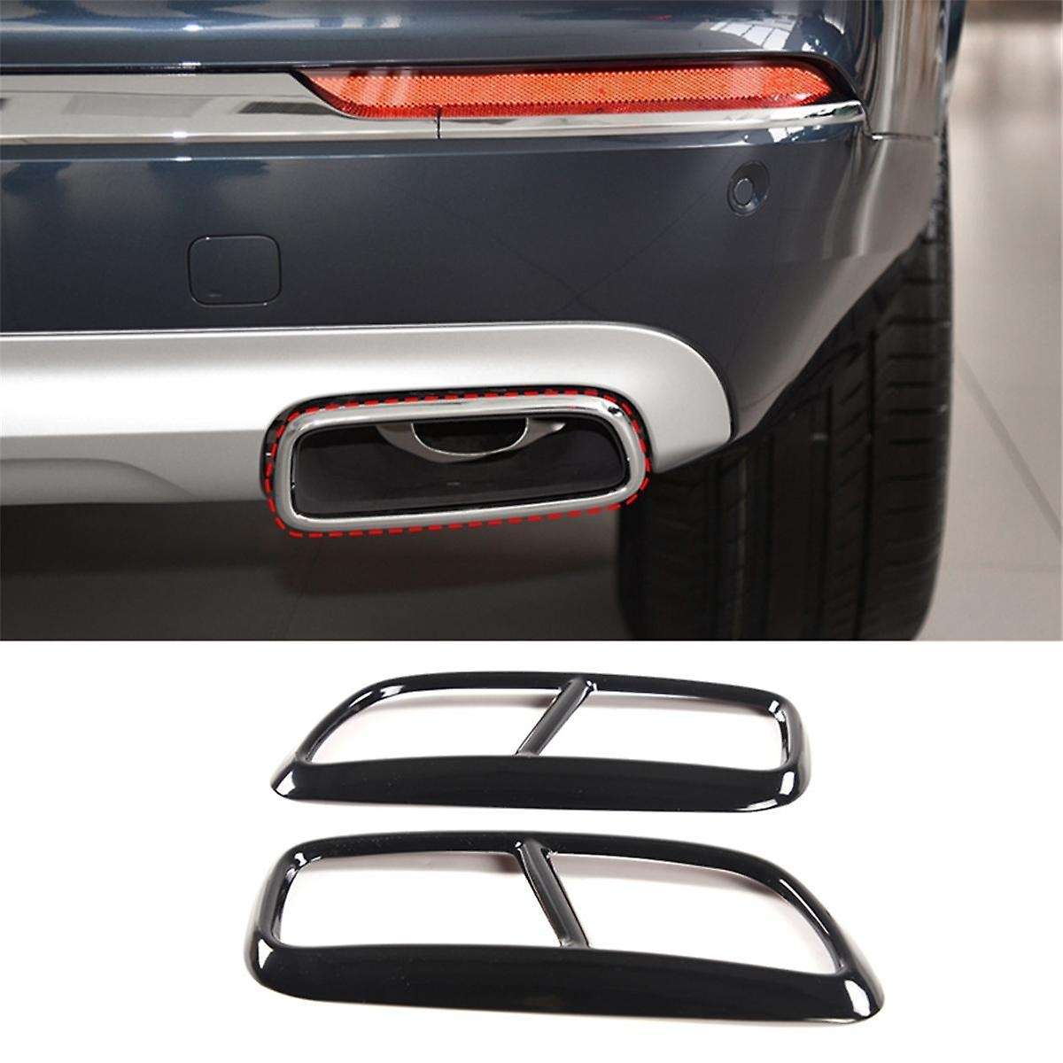 Black Stainless Steel Pipe Throat Exhaust Outputs Tail Frame Trim Cover for XC90 Exterior Accessori