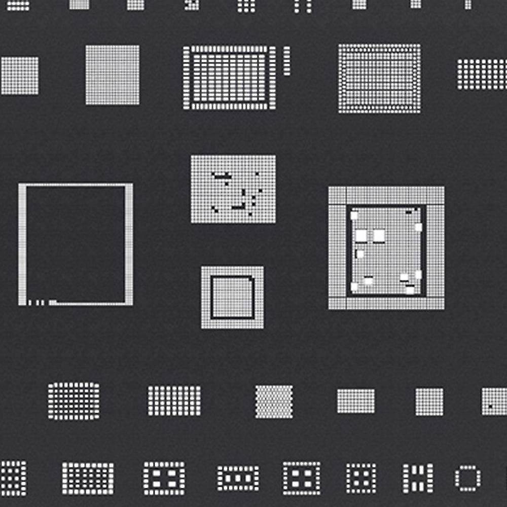Black Steel BGa Reballing Stencil Kit for XS XS MAX XR CPU IC Chip Tin Planting Soldering Net