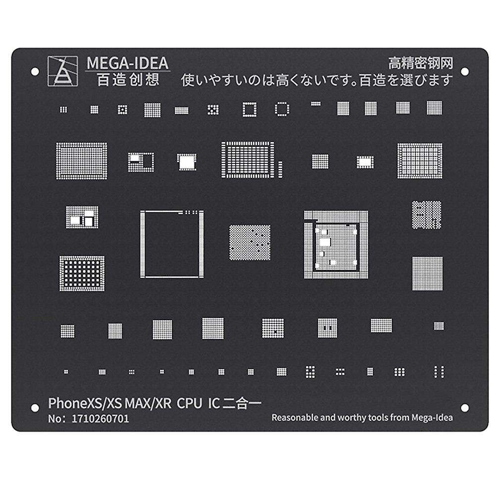 Black Steel BGa Reballing Stencil Kit for XS XS MAX XR CPU IC Chip Tin Planting Soldering Net