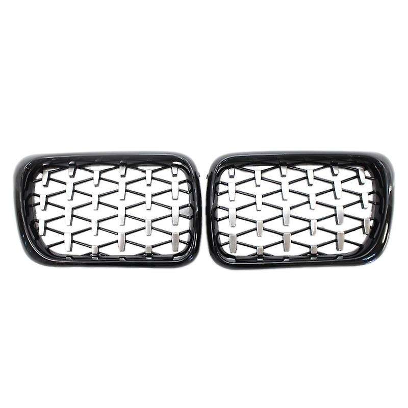 Black+Chrome Car Front Bumper Diamond Grille Kidney Grill for - E36 3 Series M3 1997-1999 5113819515
