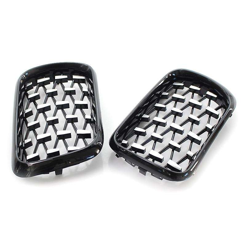 Black+Chrome Car Front Bumper Diamond Grille Kidney Grill for - E36 3 Series M3 1997-1999 5113819515