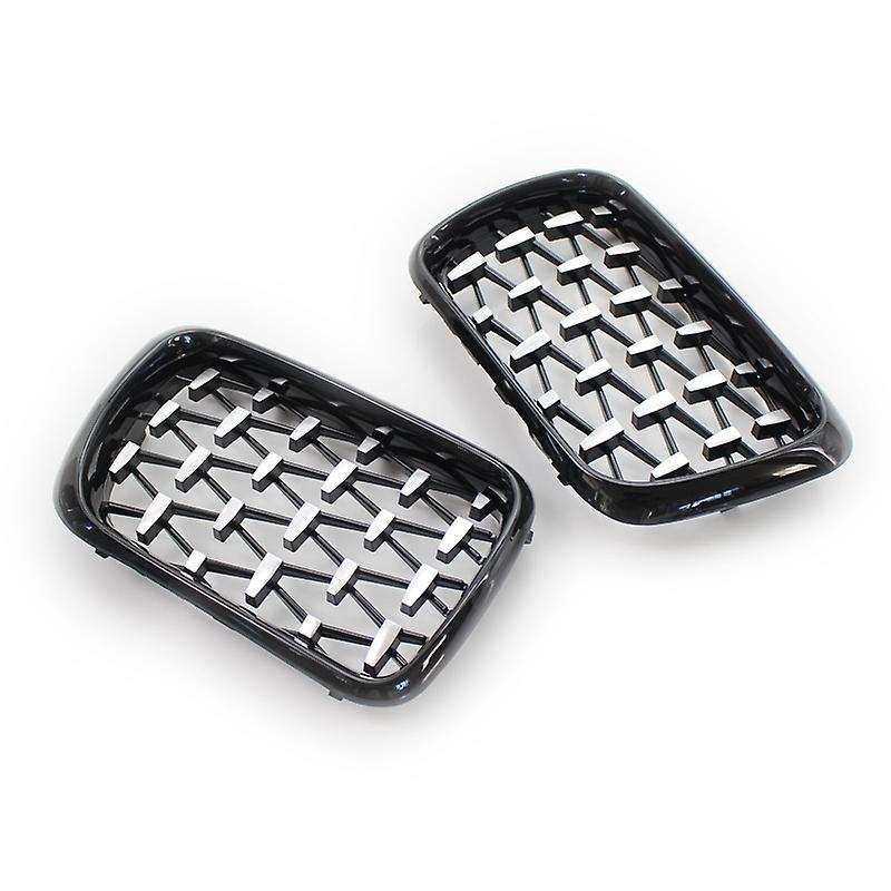 Black+Chrome Car Front Bumper Diamond Grille Kidney Grill for - E36 3 Series M3 1997-1999 5113819515