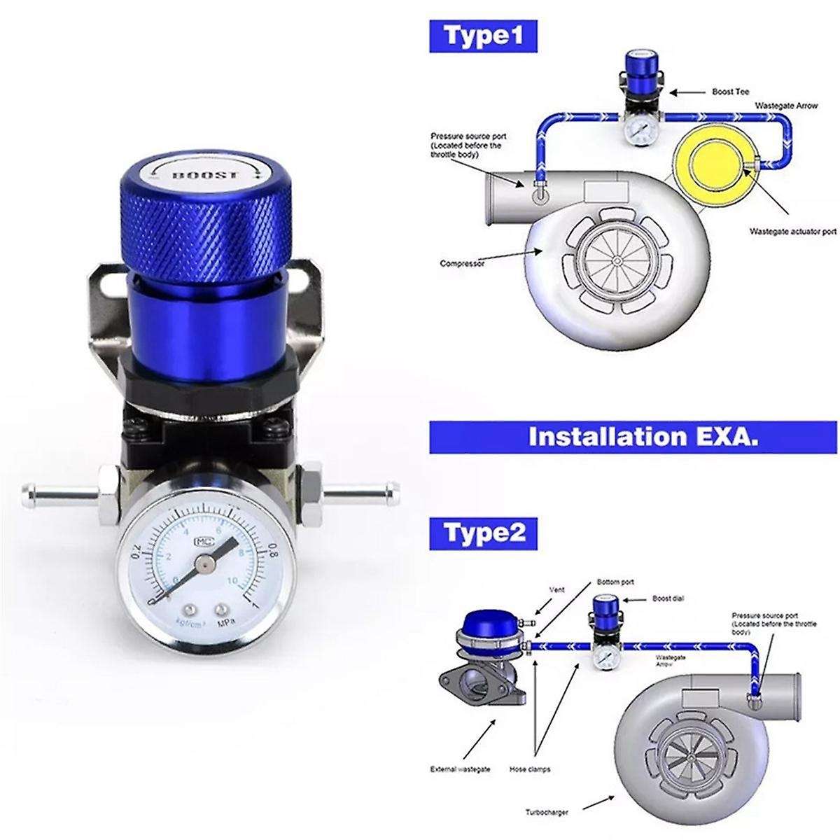 Blue JDM Universal Manual Turbo Boost Controller 1-150 PSI Gauge for SR20DET