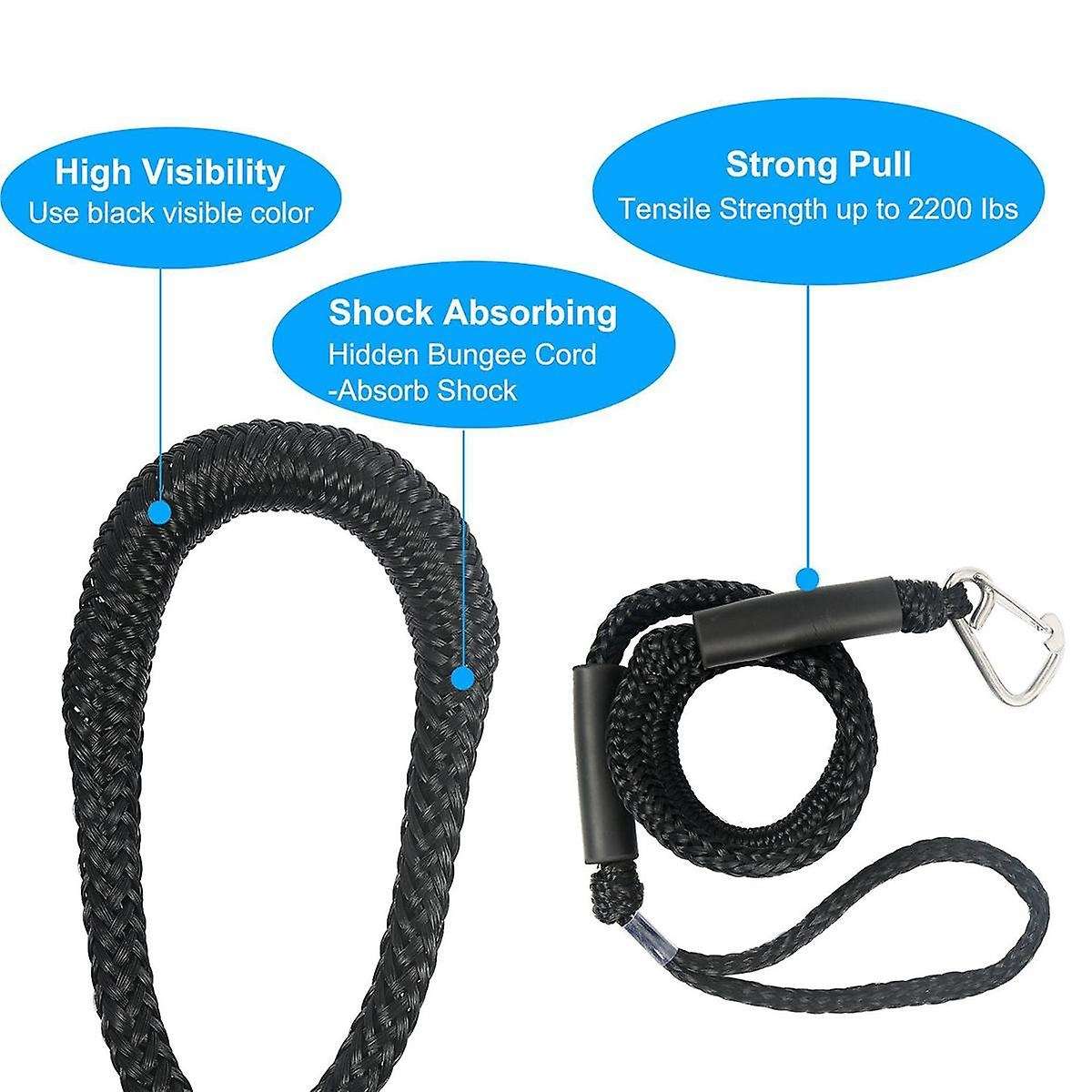 Boat Bungee Dock Lines Marine Mooring Rope for Motor Kayak Anchor Rope Cord Dockline Boats Kayak Acc