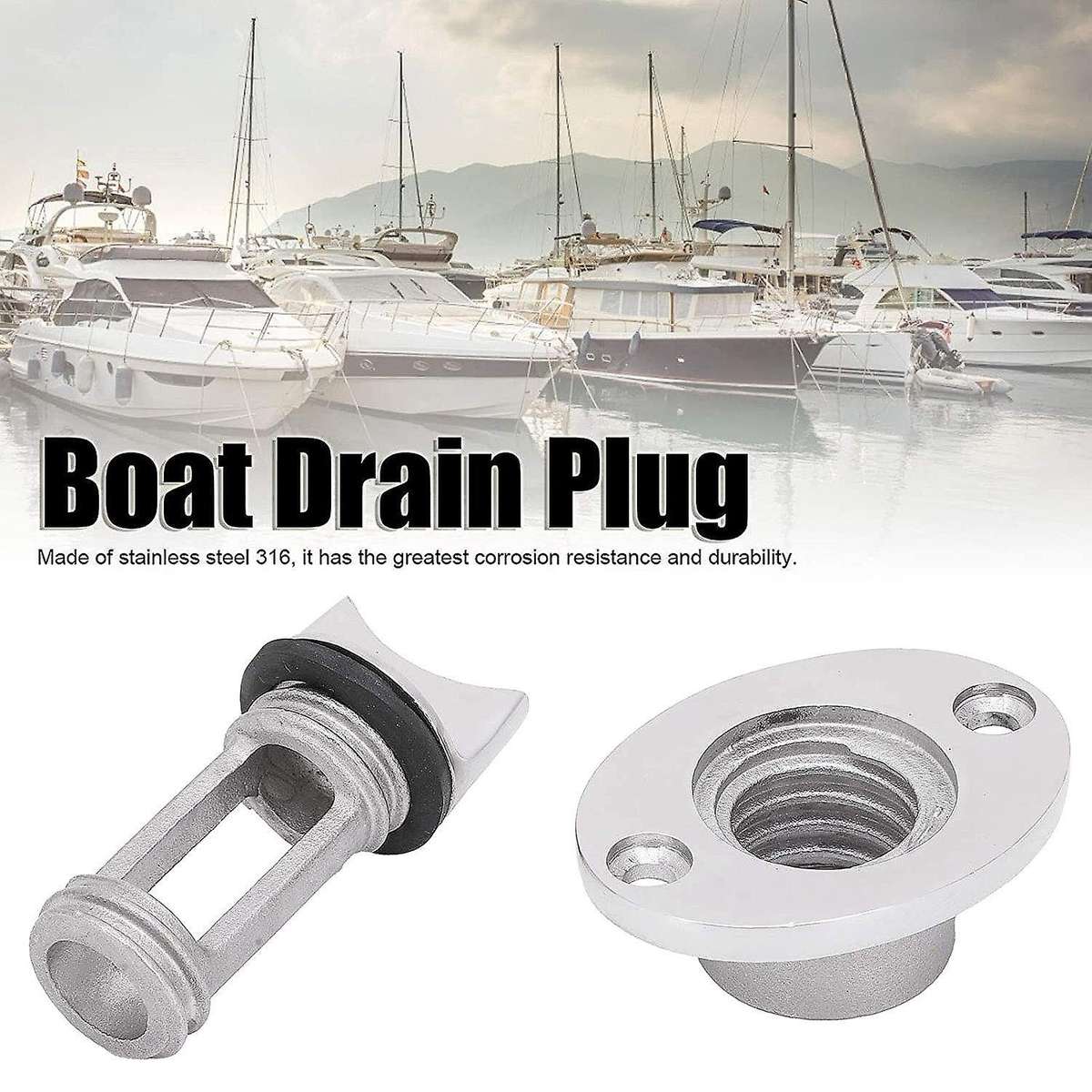 Boat Drain Plug Replacement Stainless Steel Marine Yacht Stop Water Bung Water Stoppe