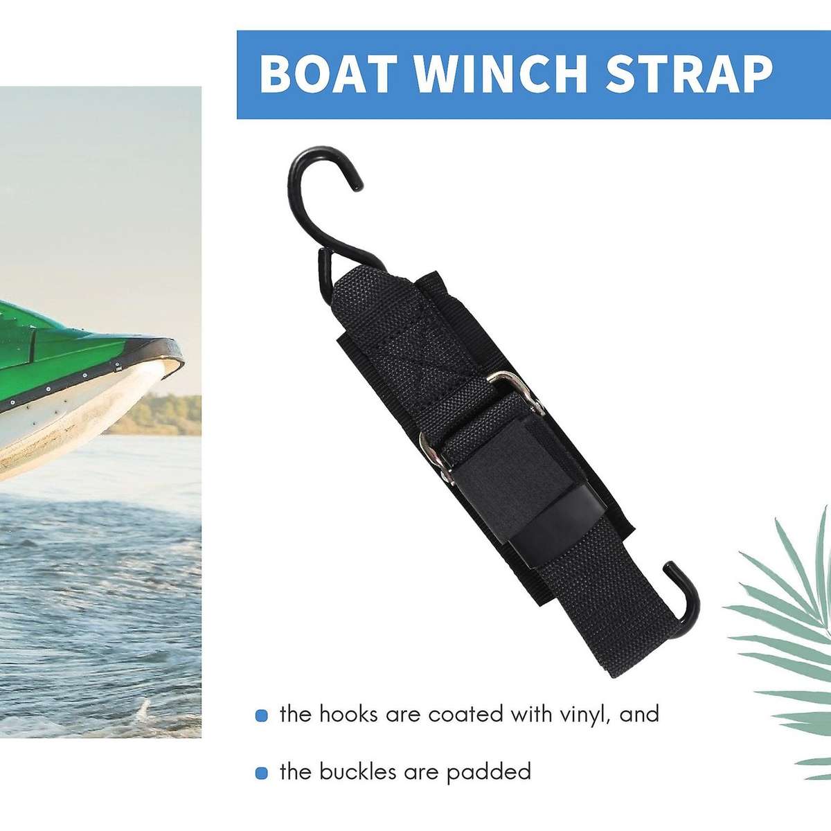 Boat Transom Tie Down Straps to Trailer Buckle Strap for Marine Jet Pwc Trailers 2inch X 4feet,1200