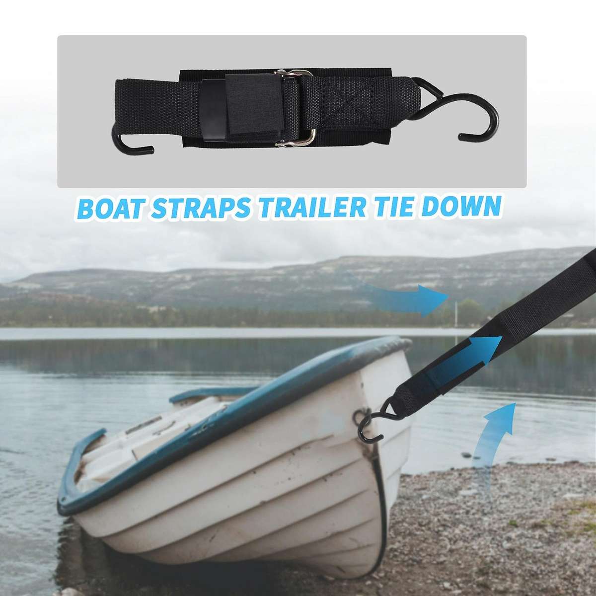 Boat Transom Tie Down Straps to Trailer Buckle Strap for Marine Jet Pwc Trailers 2inch X 4feet,1200