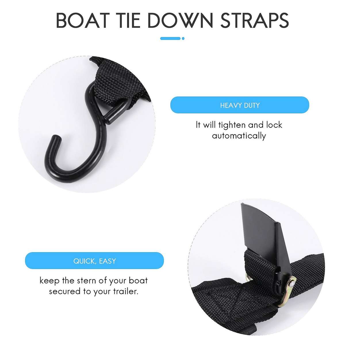 Boat Transom Tie Down Straps to Trailer Buckle Strap for Marine Jet Pwc Trailers 2inch X 4feet,1200