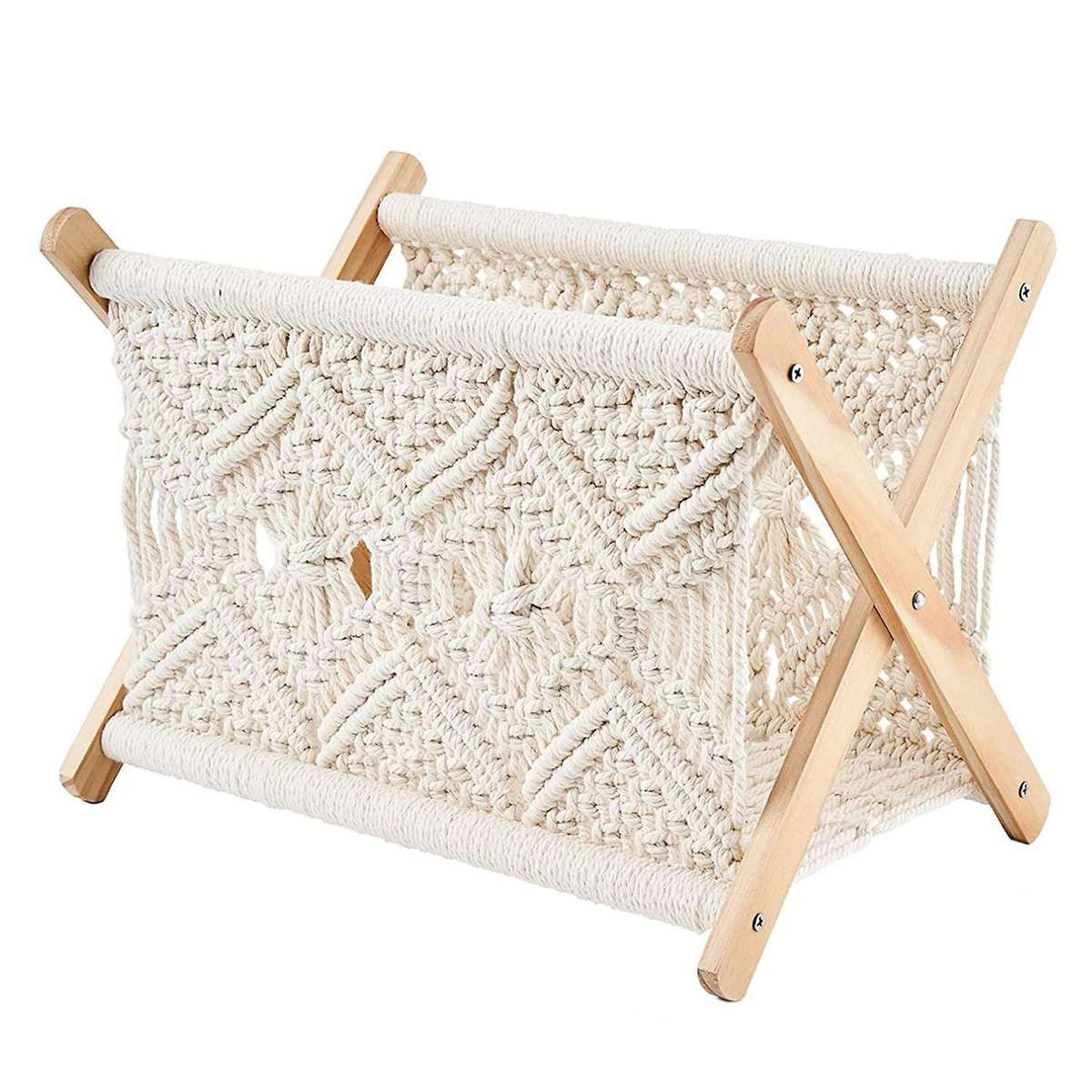 Bohemian Magazine Rack Storage Rack for Books, Newspapers, Home Decoration