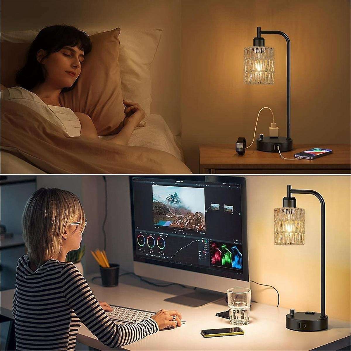 Boho Shades Replacement 5.9in Height Pendant Sconce Shade Ceiling Fan Light Covers Cylinder Woven L