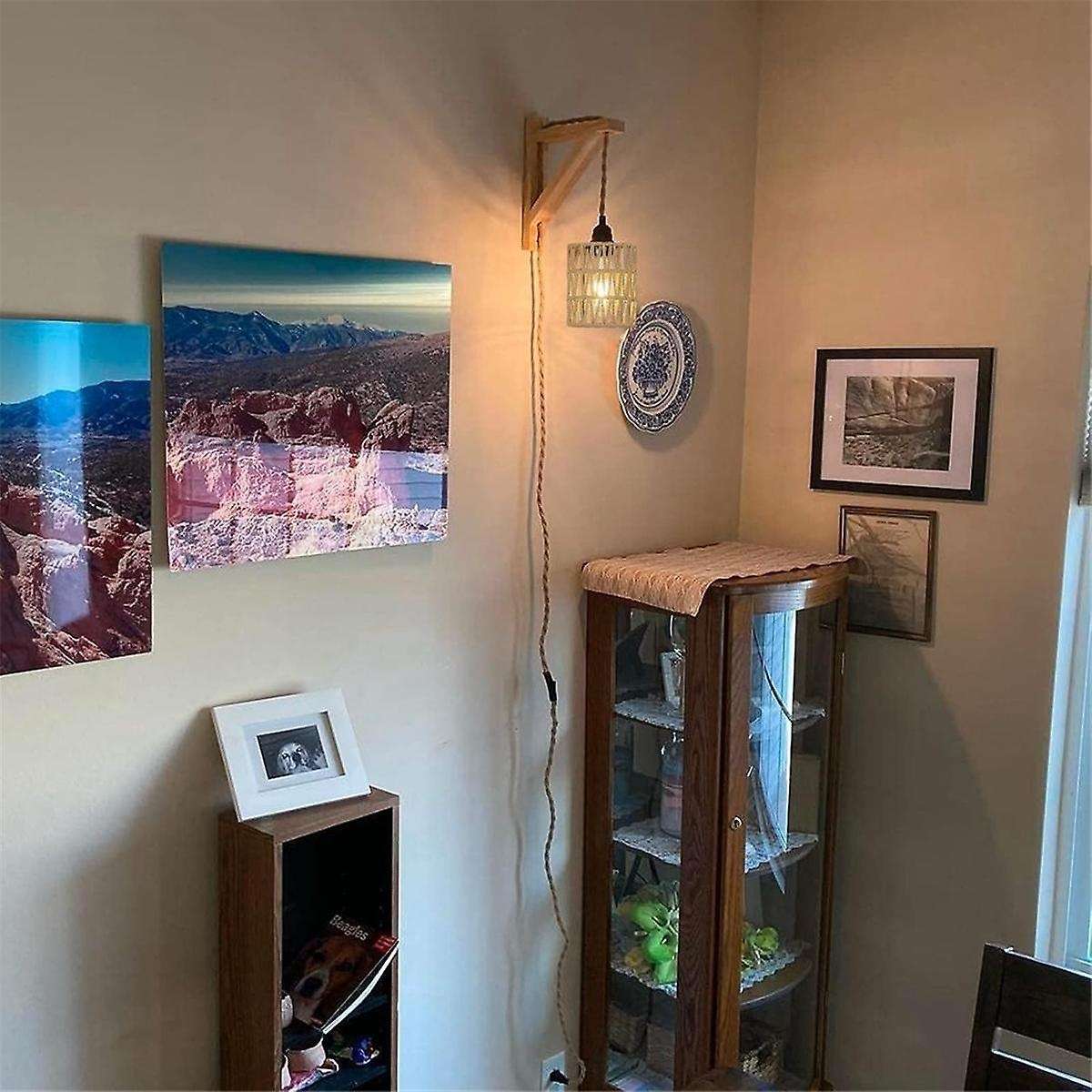 Boho Shades Replacement 5.9in Height Pendant Sconce Shade Ceiling Fan Light Covers Cylinder Woven L