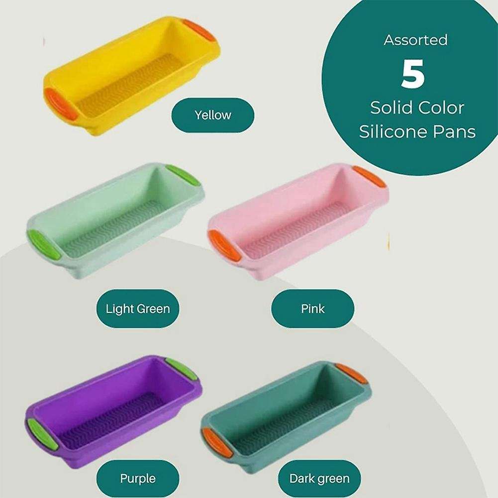 Bread Loaf Pan,5 Assorted Silicone Baking Pans,non Stick Rectangle Silicone Bread Loaf Pan,oven Bre