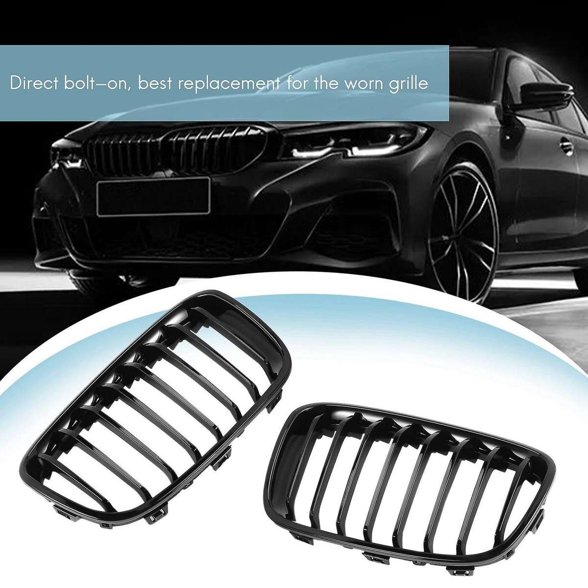 Bright Black Front Kidney Grill Grille Compatible Bmw F20 F21 1 Series