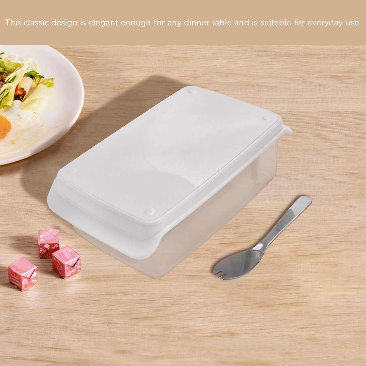 Butter Container Cheese Server Sealing Storage Tray with Lid Kitchen Dinnerware for Cutting Food Bu
