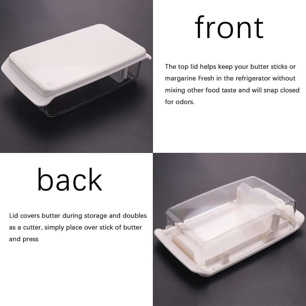 Butter Container Cheese Server Sealing Storage Tray with Lid Kitchen Dinnerware for Cutting Food Bu