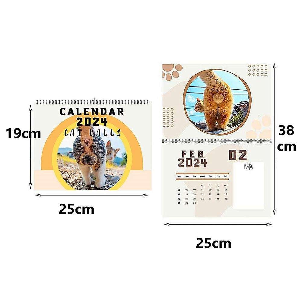 Butthole Calendar 2024, Balls Calendar 25X19cm Funny Butthole Calendar, 12 Month Balls