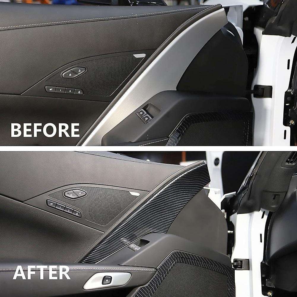 Cab Door Panel Cover Trim for Corvette C7 2014 2015 2016 2017 2018 2019 Accessories Abs Carbon Fibe