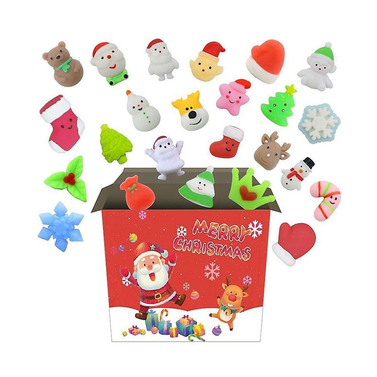 Calendar 2023 Christmas Countdown Calendar Toy 24pcs Different Cute Mochi Animals Squishy