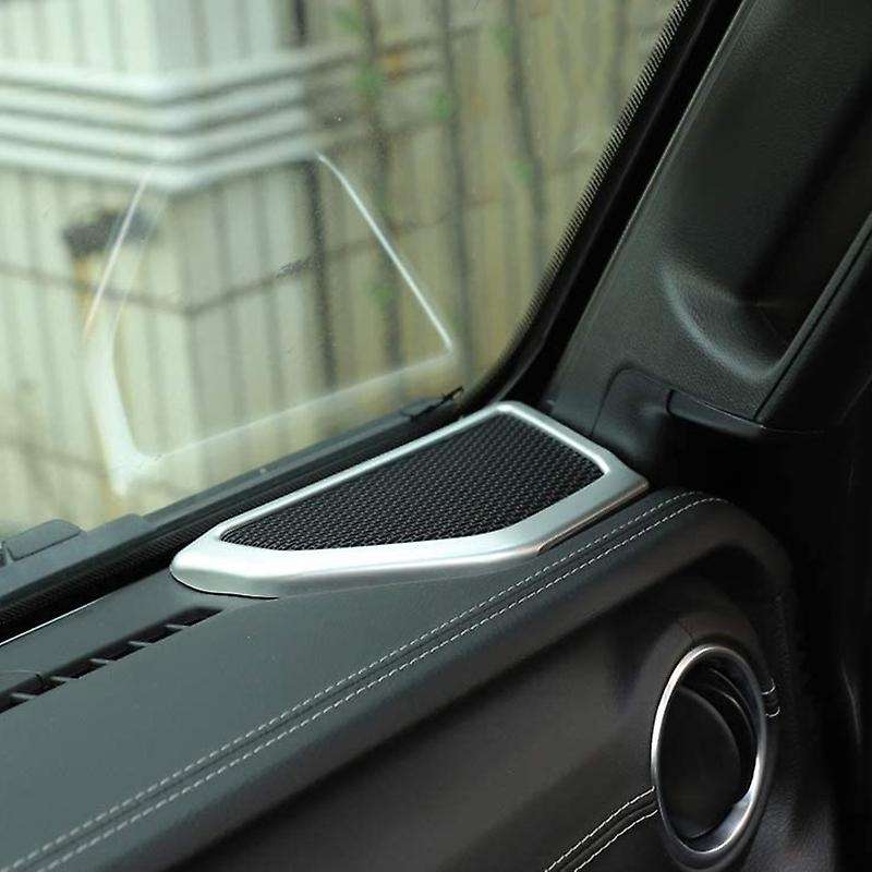 Car ABS A-Pillar Speaker Cover, Roof Speaker Decorative Covers for Wrangler JL 2018-2020,Silver