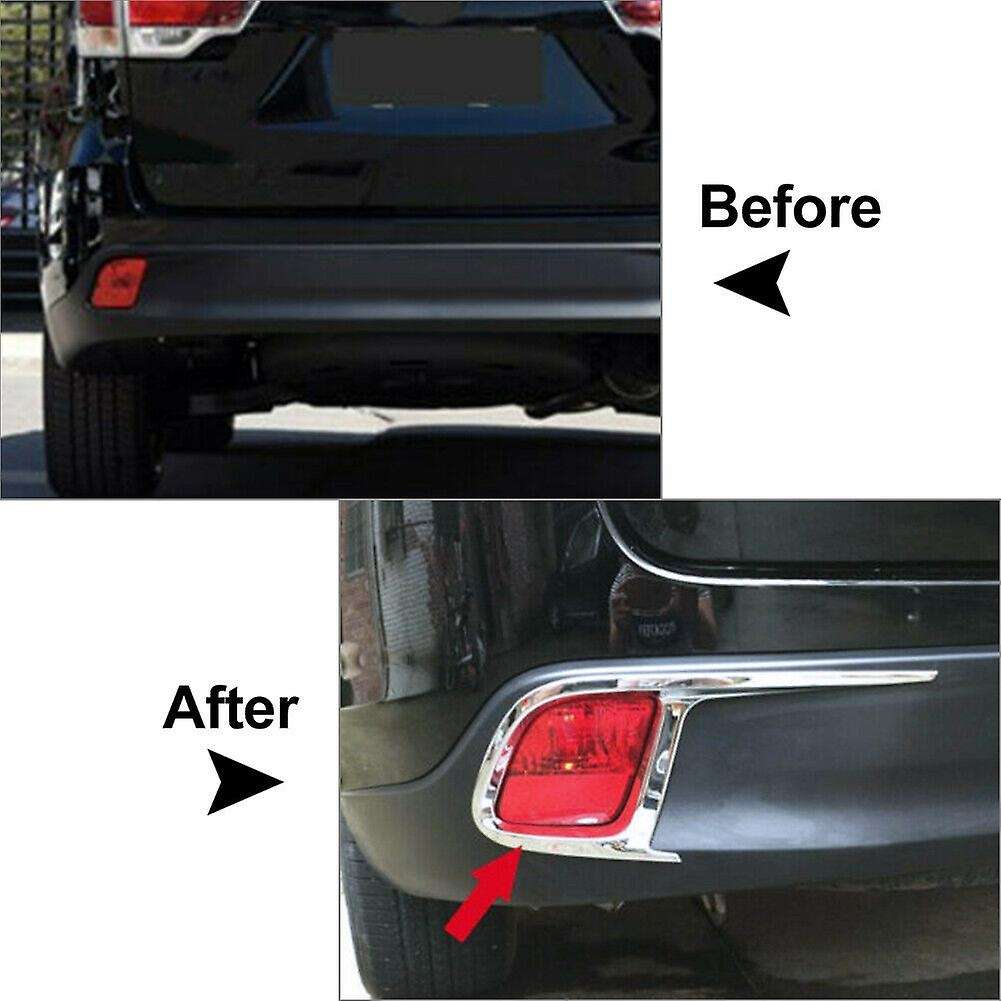 Car ABS Chrome Rear Bumper Lamp Cover Rear Fog Light Cover Trim for 2015-2020