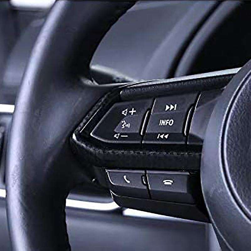 Car Accessories, Carbon Fiber Interior Steering Wheel Button Sequin Decorative Cover, for 3 6 -4 -5