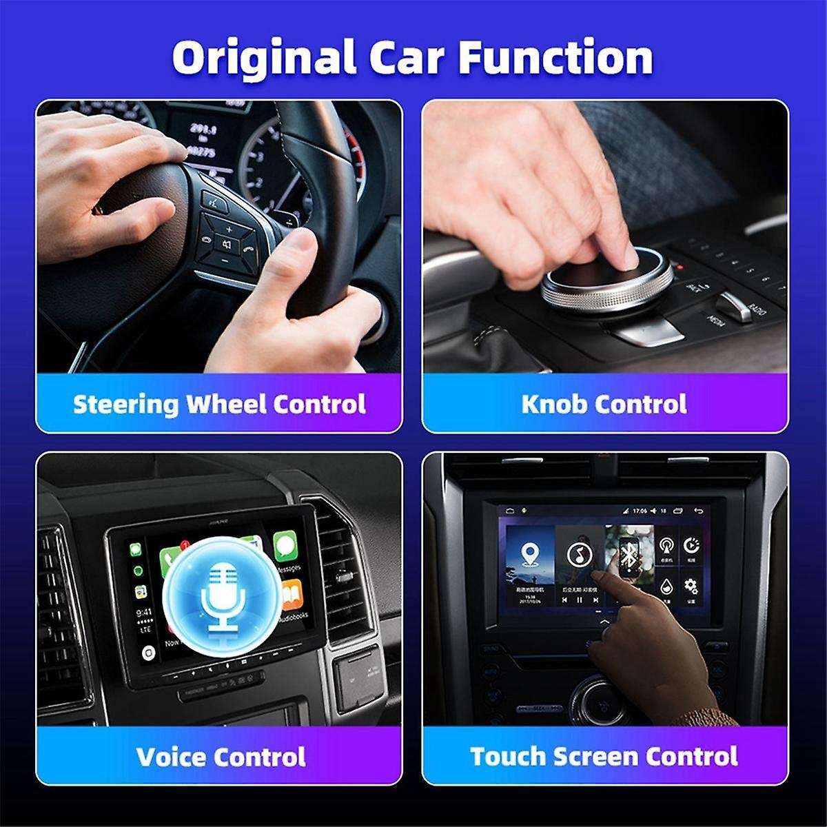 Car AI BOX 2-In-1 Wireless Android Auto Carplay Adapter Smart Car AI Box Car Wired CarPlay to Wirele
