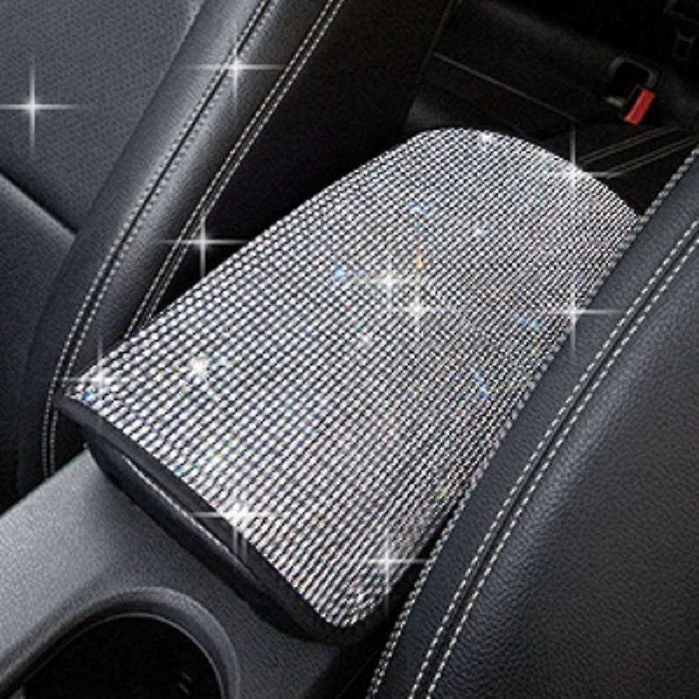 Car Armrest Bling Cover Cute Charming Auto Center Console Crystal Rhinestone Car Arm Rest Cushion()
