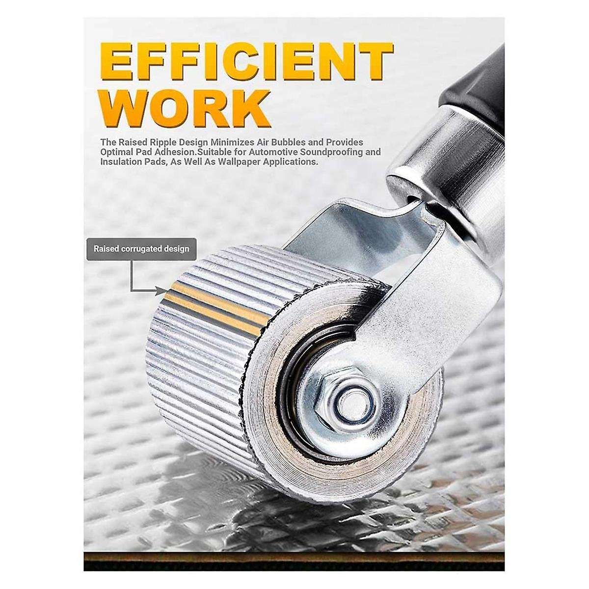 Car Audio Sound Deadening Roller Seam Roller, 2-pack Heat Abatement Mat Noise Roller Sound Insulatio