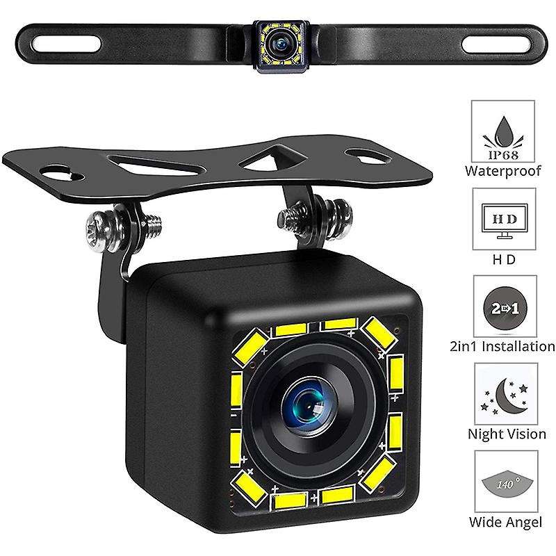 Car Backup Camera, Rear View Camera Ultra HD 12 LED Night Vision,Waterproof Reverse Camera 140 Wide