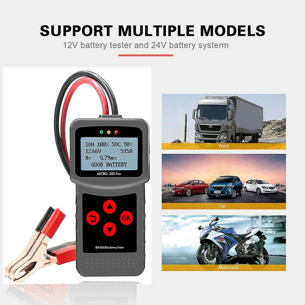 Car Battery Tester,12V 24V Portable Digital Diagnostic Tool Automotive Load Battery System Analyzer