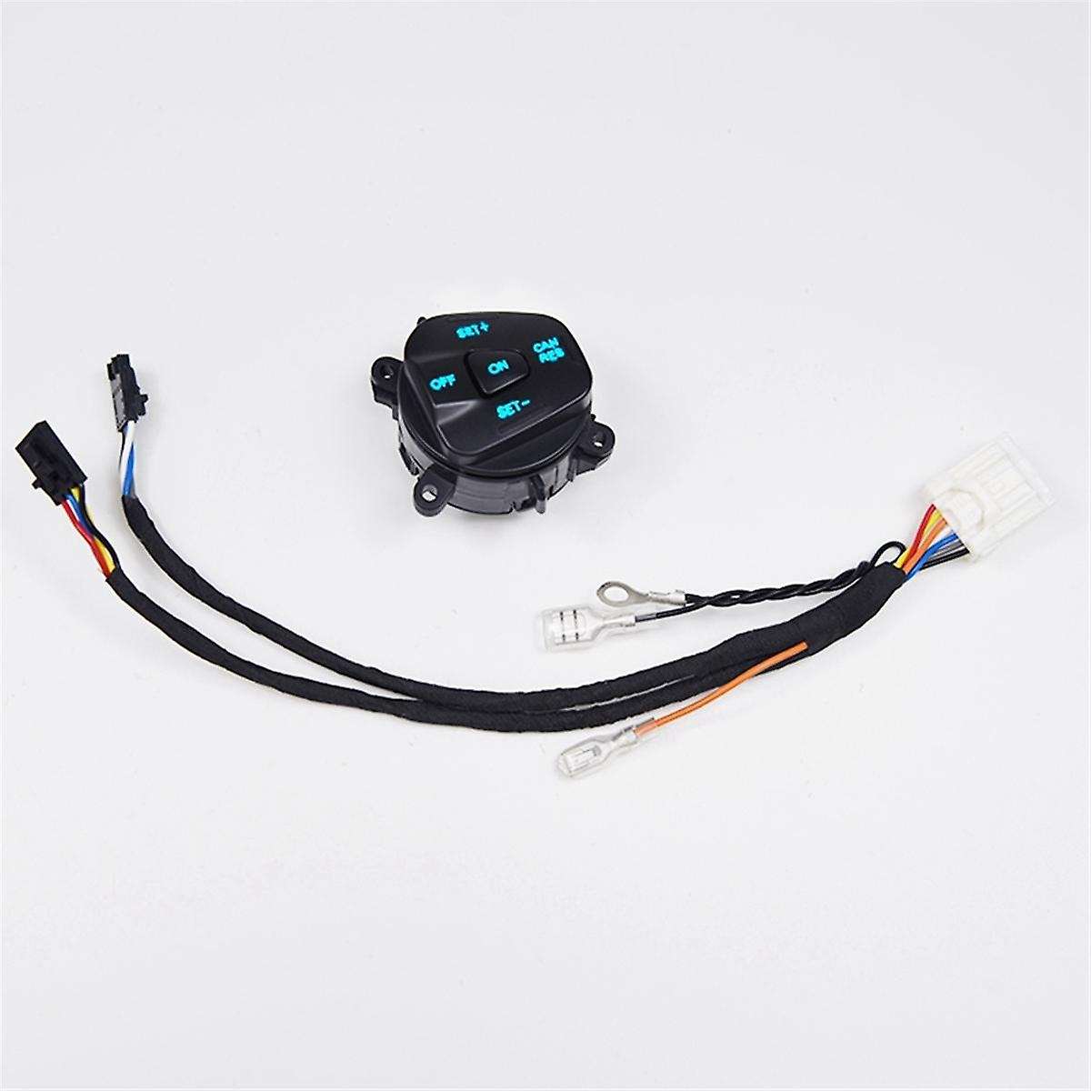 Car Blue LED Steering Wheel Right Cruise Control Switch Button with Wiring for Fiesta MK7 Escort Eco