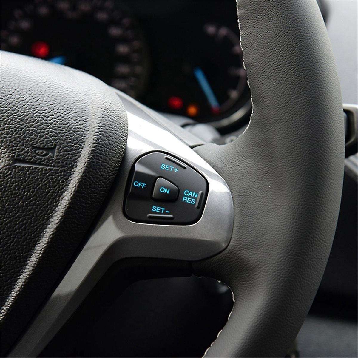 Car Blue LED Steering Wheel Right Cruise Control Switch Button with Wiring for Fiesta MK7 Escort Eco