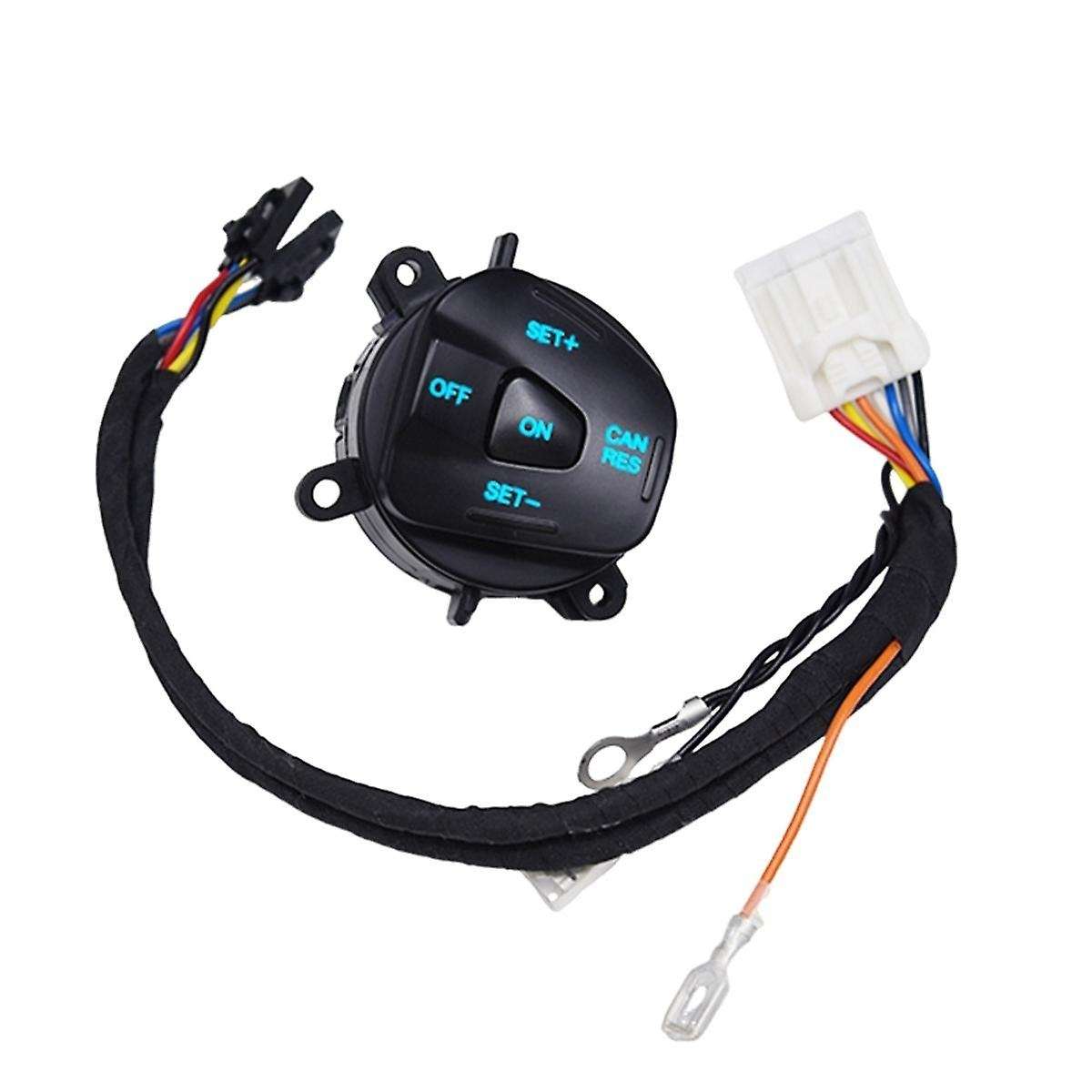 Car Blue LED Steering Wheel Right Cruise Control Switch Button with Wiring for Fiesta MK7 Escort Eco